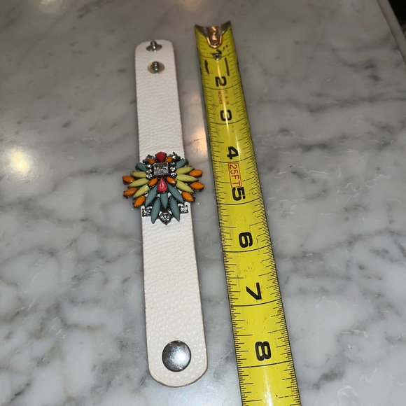 Bracelet Leather Jewels stones statement Snap Closure Bright Colorful Native - Picture 4 of 5